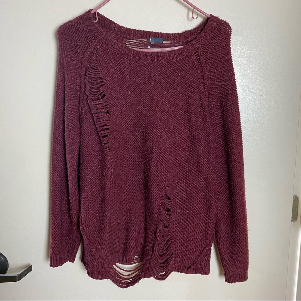 Urban outfitters faux distressed sweater